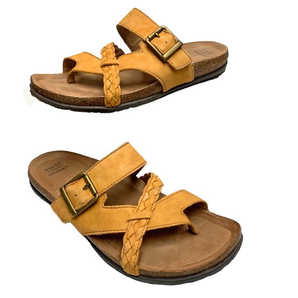 Earth Origins Orono Foster Amber Yellow Sustainable Nubuck Sandals Womens 8 Wide - Picture 8 of 10